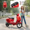 24V Kids Motorcycle with 3-Speed, Electric Motorcycle with Rear Suspension and LED Lights for 8-12 Years Old, Red
