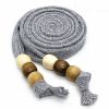 Cotton Sweatshirt Hoodie Flat Drawstring Sweatpants Waistband Cord Wooden Beads Decorative Replacement Drawstring,Grey
