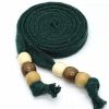 Cotton Flat Drawstring Wooden Beads Decorative Replacement Drawstring for Sweatshirt Hoodies Sweatpants Shorts,Dark Green