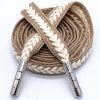 Two-tone Cotton Braided Drawstring Flat Decorative Replacement Drawstring for Hoodies Sweatpants Shorts,Khaki Beige