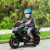 12V Electric Kids Motorcycle | Training Wheels, Light & Music Features | Battery-Powered Motorbike, Black