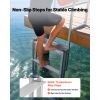 Retractable Dock Ladder, 5 Steps, Aluminum Alloy Pontoon Boat Swim Ladder with Auto-Lift Float, Non-Slip Wide Steps, 500 lbs Weight Capacity