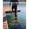 Retractable Dock Ladder, 5 Steps, Aluminum Alloy Pontoon Boat Swim Ladder with Auto-Lift Float, Non-Slip Wide Steps, 500 lbs Weight Capacity
