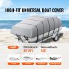 Pontoon Boat Cover, 23'-24' Waterproof Trailerable Pontoon Cover, 800D Marine Grade PU Oxford Fabric, with Motor Cover, 16 Windproof Buckle Straps