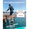 Flip-Up Dock Ladder, 5-Step, Heavy-Duty Aluminum Alloy Pontoon Boat Swim Ladder, with Non-Slip Wide Steps, 350 lbs Weight Capacity, Pull Rope Assist