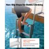Retractable Dock Ladder, 5 Steps, Aluminum Alloy Pontoon Boat Swim Ladder, with Non-Slip Wide Steps, 350 lbs Weight Capacity, Adjustable Height