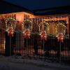 2 Pcs Nativity Scene Outdoor Yard Stakes Metal Christmas Light Decorations LED Christmas Decorations Nativity Scene Outdoor Solar Outdoor Lighted Nati