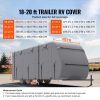Travel Trailer Cover, 18-20 ft RV Cover, 4-Layer Non-Woven Fabric Camper Cover, Waterproof, Windproof and Rip-Stop Class A RV Cover, with Storage Bag