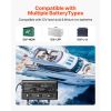 Marine Battery Charger, 3-Bank, 5A 12V Onboard Boat Charger, IP68 Waterproof Smart On-Board Battery Charger, for Lithium-Ion (LiFePO4), NCM