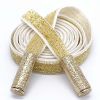 Golden Metallic Drawstring Single-Sided Velvet Replacement Decorative Drawstring for Hoodies Sweatpants Shorts,White Gold