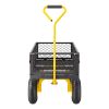 500 Lbs Steel Garden Cart, Heavy Duty Garden Wagon Cart Pullable on Wheels, Metal Yard Utility Wagon Carts with 10" All Terrain Tires