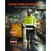 High Visibility Reflective Safety Jacket, Waterproof Safety Hoodie, Work Construction Coat with Pockets for Men & Women, Rain Gear Meet ANSI & Class 3