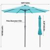 10 ft Patio Umbrella for Table, Outdoor Sun Umbrella with 32 LED Solar Lights, Lake Blue((Shipment from Walmart))