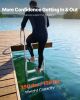Retractable Dock Ladder, 5 Steps, Aluminum Alloy Pontoon Boat Swim Ladder, with Non-Slip Wide Steps, 350 lbs Weight Capacity, Adjustable Height