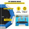 Inflatable Water Trampoline, 13ft Recreational Water Bouncer with Escalator, Round Inflatable Water Trampoline in Blue and White