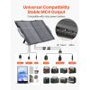 100W Bifacial Solar Panel, 16BB N-Type Foldable Monocrystalline Solar Panel Charger 24% Efficiency, Portable with MC4 Output, USB-A (QC3.0)