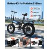 Folding Ebike Battery, 48V 10.4Ah Electric Bike Lithium Battery Pack with BMS, 3A Charger, Lock for 1000W E-Bike Motor