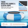 Inflatable Water Bouncer, 6.5ft Recreational Water Trampoline, Portable Bounce Swim Platform with 3-Step Ladder & Electric Air Pump