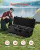 Weatherproof Hard Case, Heavy Duty Protective Dry Box Case with Pre-Cut Foam & Retractable Pull Handles for Travel, Hunt, Military, Tactical