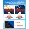 Solar Pool Cover, 32 x 16 ft Pool Bubble Cover, 16 Mil Pools Solar Blanket with Dual Heat-Locking Air Layer for Pools, Daytime Heat Absorption
