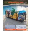 Pool Storage Bin, 103 x 32 x 35 in, Rolling Pool Float Storage Organizer with Side Pockets & Noodles Holder, Durable Metal Frame