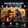 Solar Outdoor String Lights, 100FT, 2700K Dimmable Patio Lights with Remote Control, 50 Solar Powered LED G40 Bulbs