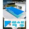 Solar Pool Cover, 36 x 16 ft Rectangle Pool Bubble Cover, 12 Mil Pools Solar Blanket with Bubble & PE Material, Daytime Heat Absorption