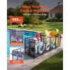 Pool Storage Bin, 103 x 32 x 35 in, Rolling Pool Float Storage Organizer with Side Pockets & Noodles Holder, Durable Metal Frame
