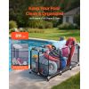 Pool Storage Bin, 62.6 x 32 x 36 in, Rolling Pool Float Storage Organizer with Side Pockets & Casters, Durable Plastic Frame