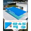 Solar Pool Cover, 36 x 18 ft Rectangle Pool Bubble Cover, 8 Mil Pools Solar Blanket with PE Material, Daytime Heat Absorption
