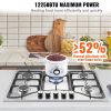 30-inch Gas Cooktop, 5 Burners Built-in Gas Stove Top, Max 12250BTU NG/LPG Convertible Stainless Steel Natural Gas Hob