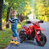 6V Kids Motorcycle with Training Wheels, Horn & Start Sound, for 3-8 Years, Red