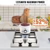 Gas Cooktop 12 inch, Max 12250BTU 2 Burners Built-in Stainless Steel Gas Stove Top