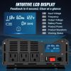 Pure Sine Wave Inverter, 2500 Watt Power Inverter, DC 12V to AC 120V Car Inverter, with USB Port, LCD Display, and Remote Controller Power Converter