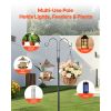 Double Shepherds Hooks for Outdoor, 8 Pack 60 Inch Heavy Duty Bird Feeder Pole, 3/4 Inch Thick Garden Hooks for Hanging Hummingbird Feeder
