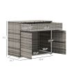 Pool Area Organizer Cabinet Waterproof PE Wicker with Drawer Gray for Outdoor Swimming Gear Storage