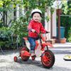 12V Kids Electric Motorcycle Dirt Bike Battery-Powered Ride-On Off-road Street Bike Charging Battery Training Wheels Red