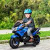 Kids Electric Motorcycle Training Wheels, Roaring Engine Sound High-Traction Ride-On Toy, 3.7 Mph, Blue