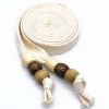 Cotton Sweatshirt Hoodie Flat Drawstring Sweatpants Waistband Cord Wooden Beads Decorative Replacement Drawstring,Beige