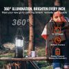 LED Camping Lanterns, 4 Pack, Magnetic Base, Battery Powered Lights, Lightweight Hanging Collapsible Lights, Ideal for Outdoor Camping Hiking
