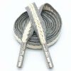 Two-tone Cotton Braided Drawstring Flat Decorative Replacement Drawstring for Hoodies Sweatpants Shorts,Grey Beige