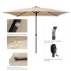 Outdoor Patio Umbrella 10 Ft x 6.5 Ft Rectangular with Crank Weather Resistant UV Protection Water R