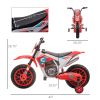12V Kids Electric Motorcycle Dirt Bike Battery-Powered Ride-On Off-road Street Bike Charging Battery Training Wheels Red