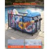 Pool Storage Bin, 69 x 32 x 35 in, Rolling Pool Float Storage Organizer with Side Pockets & Noodles Holder, Durable Metal Frame