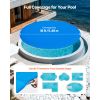 Solar Pool Cover, 18 ft Round Pool Bubble Cover, 16 Mil Pools Solar Blanket with Bubble & PE Material, Daytime Heat Absorption