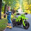 6V Kids Motorcycle with Training Wheels, Horn & Start Sound, for 3-8 Years, Green