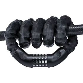 Bike Chain Lock, 5-Digit Combination Heavy Duty Anti-Theft Security Bike Lock, Long Resettable Keyless Bicycle Lock For Ebikes, Motorcycles, Scoo (Option: Black)