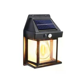 Solar-Powered Waterproof Outdoor Wall Light with Motion Sensor Tungsten Filament Garden Yard Decoration LED Lamp 3 Modes (Number of Lights: 1Pcs)