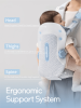 3D Infant Carrier with Waist Support, Cloud Sea Blue Foam Outer Jacket Strap, Ergonomic Backpack Strap for Newborns