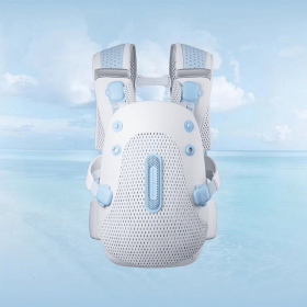 3D Infant Carrier with Waist Support, Cloud Sea Blue Foam Outer Jacket Strap, Ergonomic Backpack Strap for Newborns (PS3D-PUSEB04WT: PS3D-PUSEB04WT)